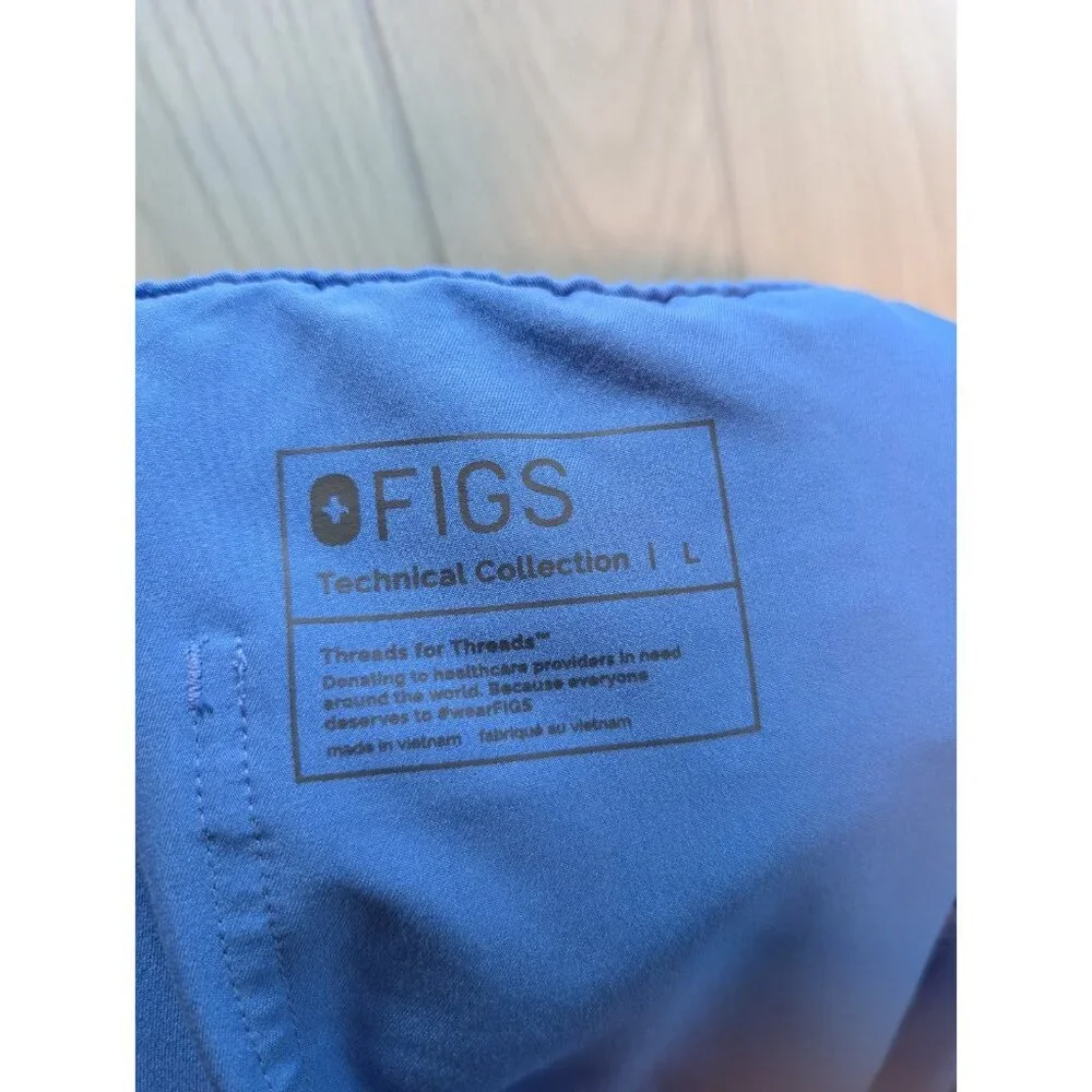 Figs Scrub Pants Men's Large Blue Cairo Cargo Classic Fit Straight Leg Pockets